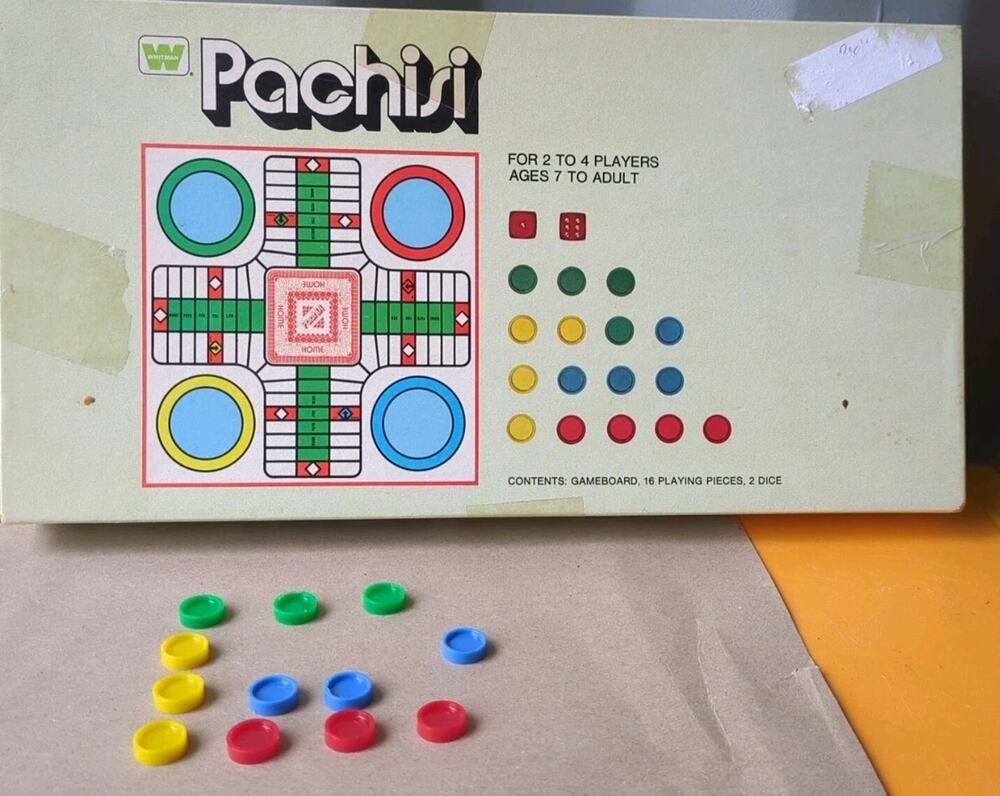 Vintage Pachisi Board Game #4728 Whitman 1974 Not Complete